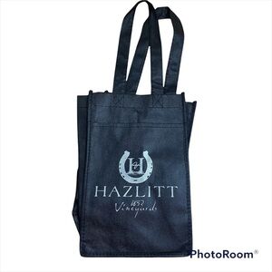 Hazlitt Vineyards Wine Bottle Tote Bag - Holds 4 Bottles Black